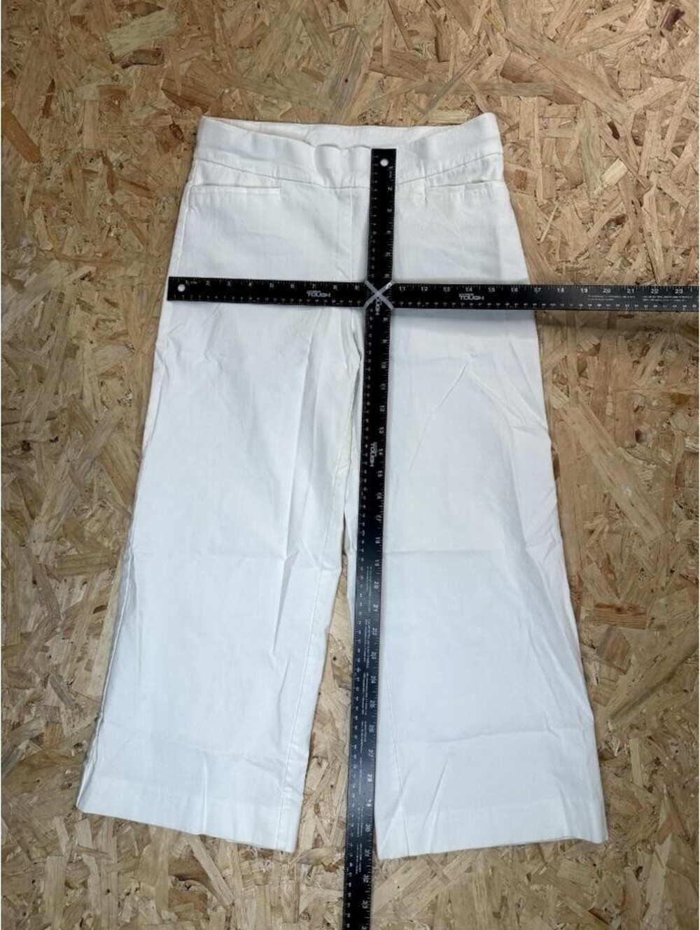 Chicos White Wide Leg Crop Pants Womens Size 0.5P US 6P Pull On Stretch Cropped - Picture 7 of 15